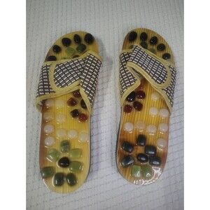 Massage Stone Shoes Acupressure Slippers with Natural Stone Therapeutic